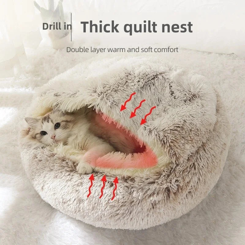 Plush pet bed