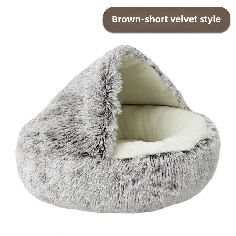 Plush pet bed