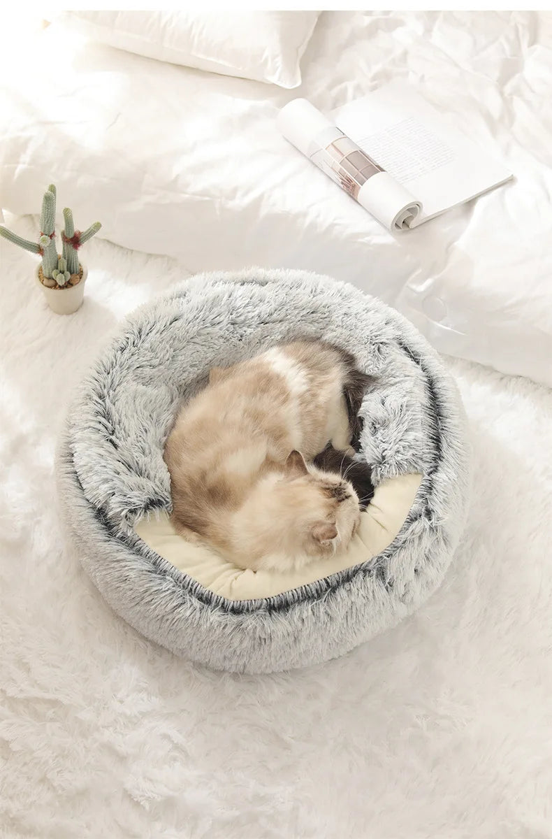 Plush pet bed